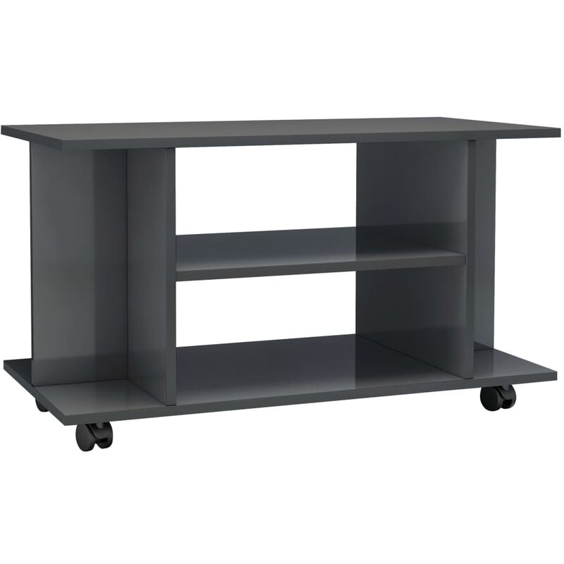 

Mueble para TV con Ruedas Aglomerado 80x40x40 cm Gris Brillante - Gris - Vidaxl