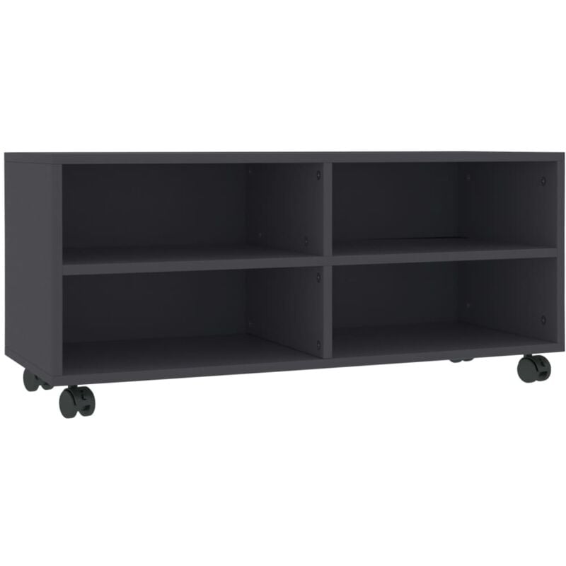 

vidaXL Mueble para TV con Ruedas Aglomerado 90x35x35 cm Gris - Gris