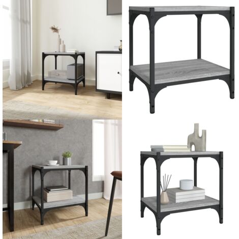 Mueble para TV contrachapada y acero gris Sonoma 40x33x41 cm - Mueble industrial - Estantería para TV