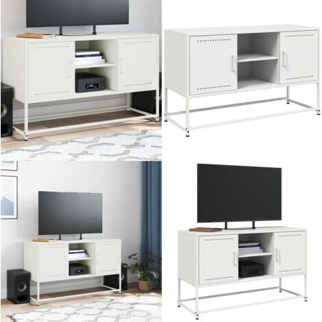 Mueble para TV de acero blanco 100,5x39x60,5 cm - Acero - Muebles industriales