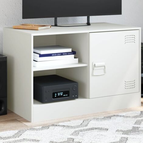 Mueble para TV de acero blanco 67x39x44 cm vidaXL