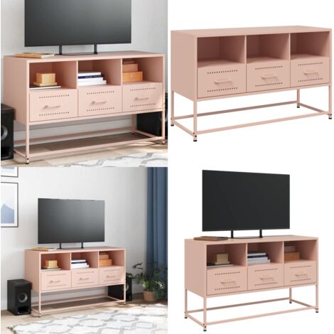 Mueble para TV de acero rosa 100,5x39x60,5 cm - Acero rosa - Mueble industrial