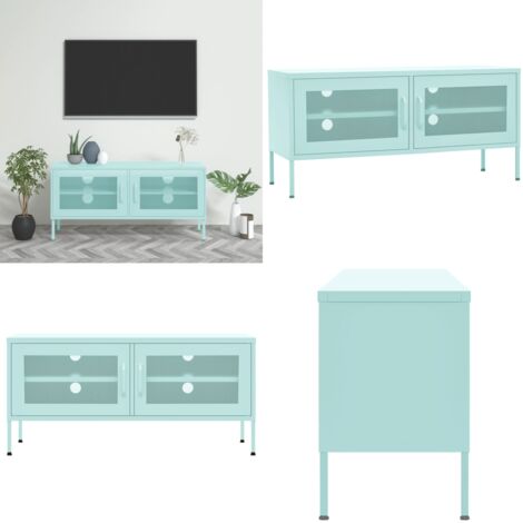 Mueble para TV de acero verde menta 105x35x50 cm - Mueble de acero - Mueble de TV verde menta