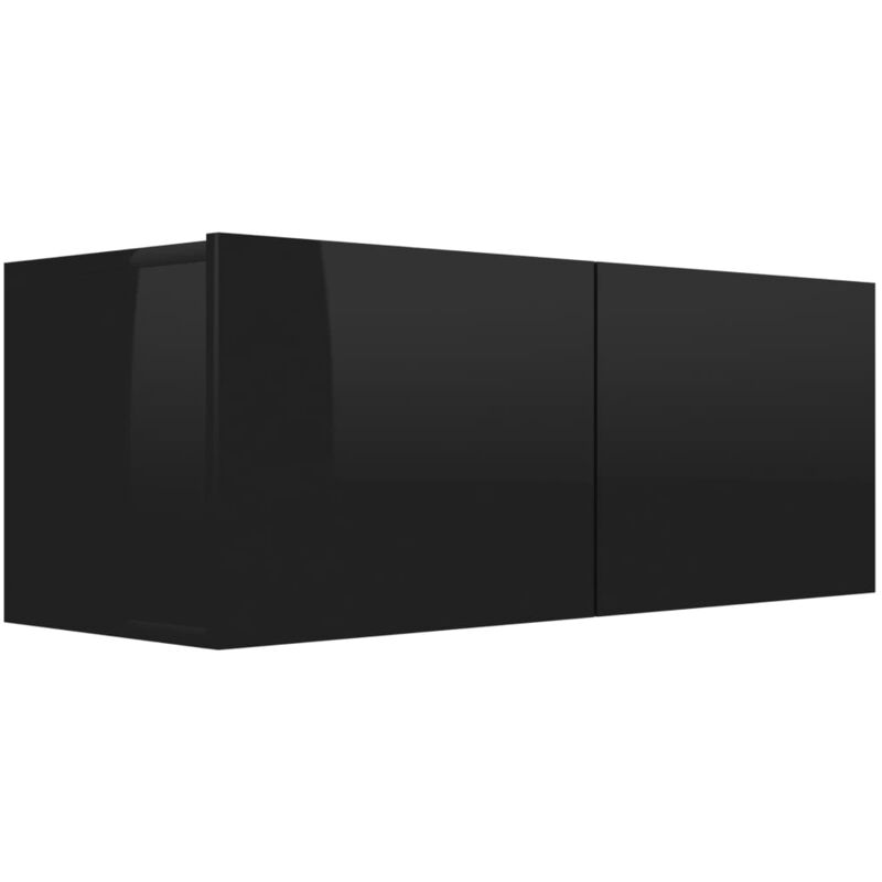 

Mueble para TV de Aglomerado Negro Brillante 80x30x30 cm - Negro - Vidaxl