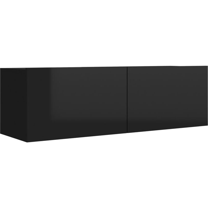 

Mueble para TV de Aglomerado Negro Brillante 100x30x30 cm - Negro - Vidaxl