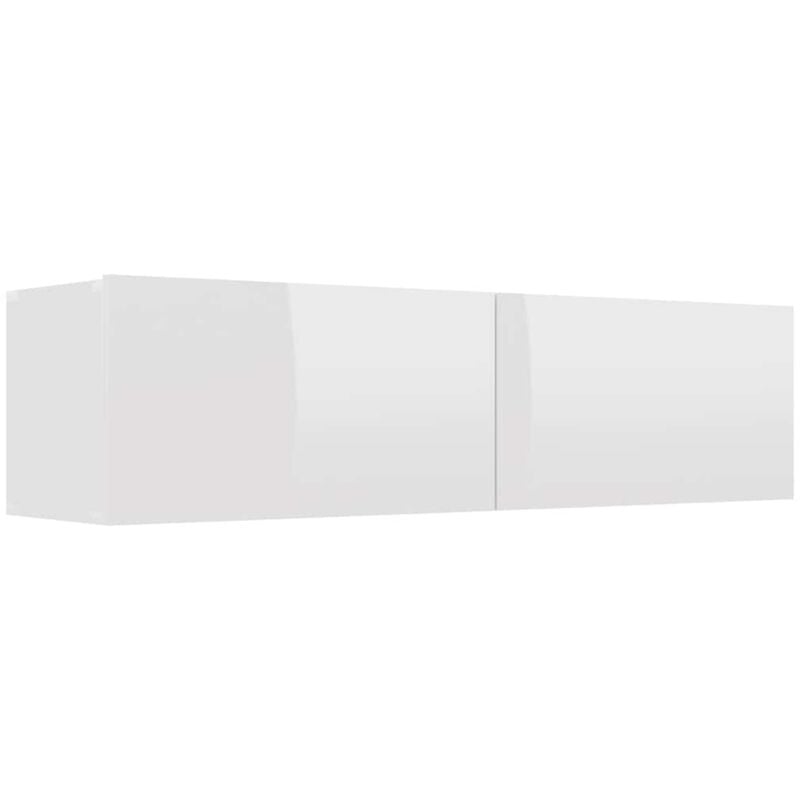 

vidaXL Mueble para TV de Aglomerado Blanco Brillante 120x30x30 cm - Blanco
