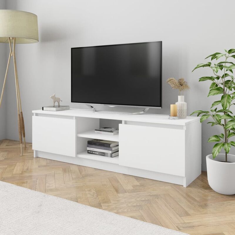 

Youthup - Mueble para TV de aglomerado blanco 120x30x35,5 cm - Blanco