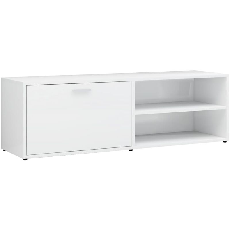 

vidaXL Mueble para TV de Aglomerado 120x34x37 cm Blanco Brillante - Blanco