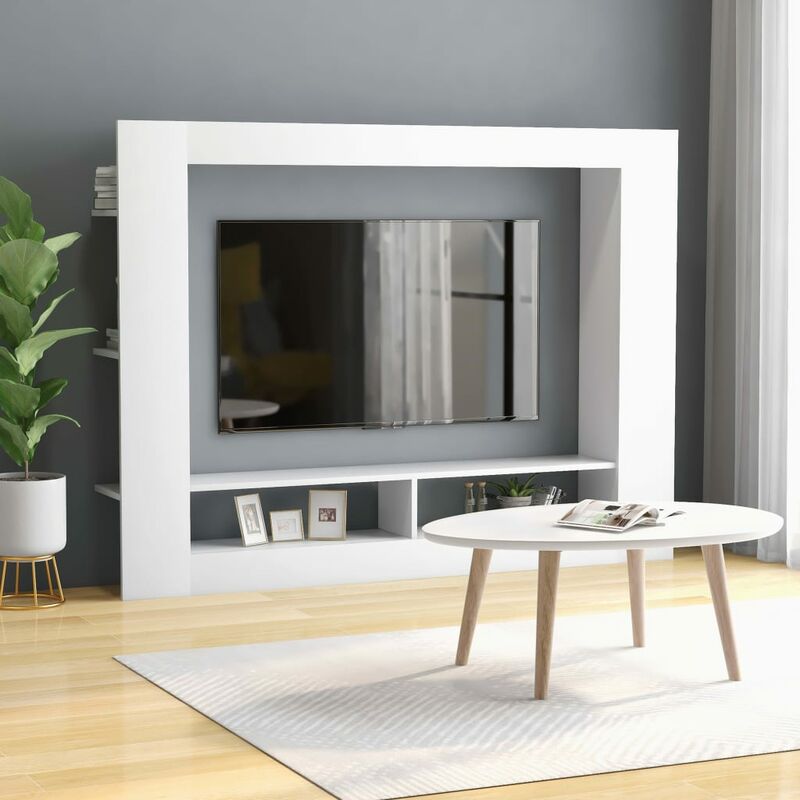 

Mueble para TV de aglomerado blanco 152x22x113 cm - Blanco