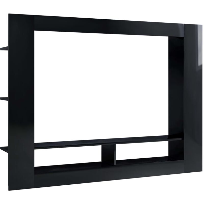 

Mueble para TV de Aglomerado 152x22x113 cm Negro Brillante - Negro - Vidaxl
