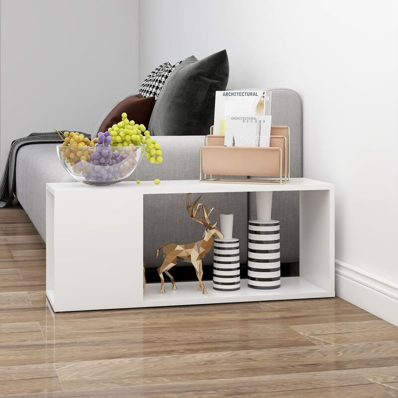 

Mueble para TV de aglomerado blanco 80x24x32 cm