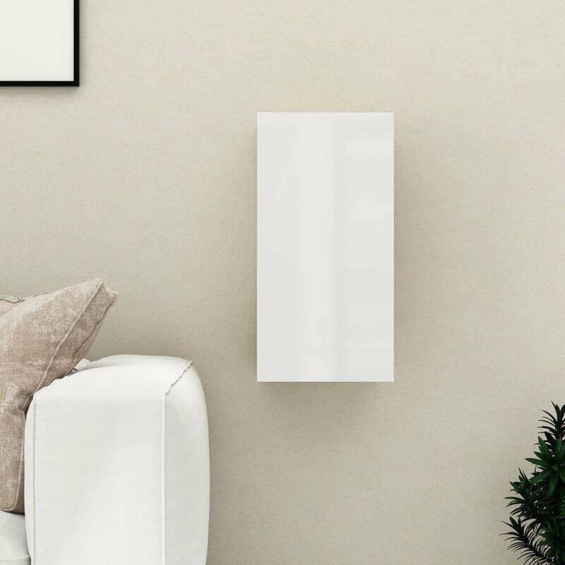 

Happyshopping - Mueble para TV de aglomerado blanco brillante 30,5x30x60 cm