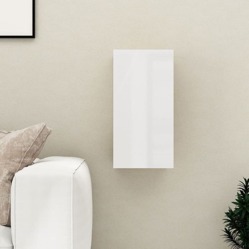 

Mueble para TV de aglomerado blanco brillante 30,5x30x60 cm