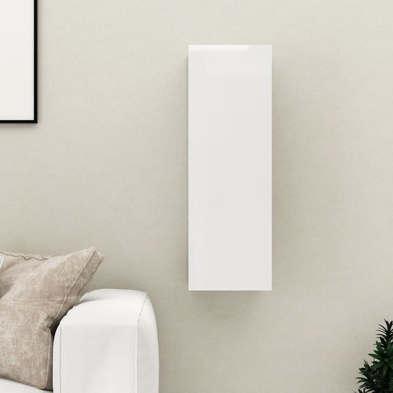 

Mueble para TV de aglomerado blanco brillante 30,5x30x90 cm