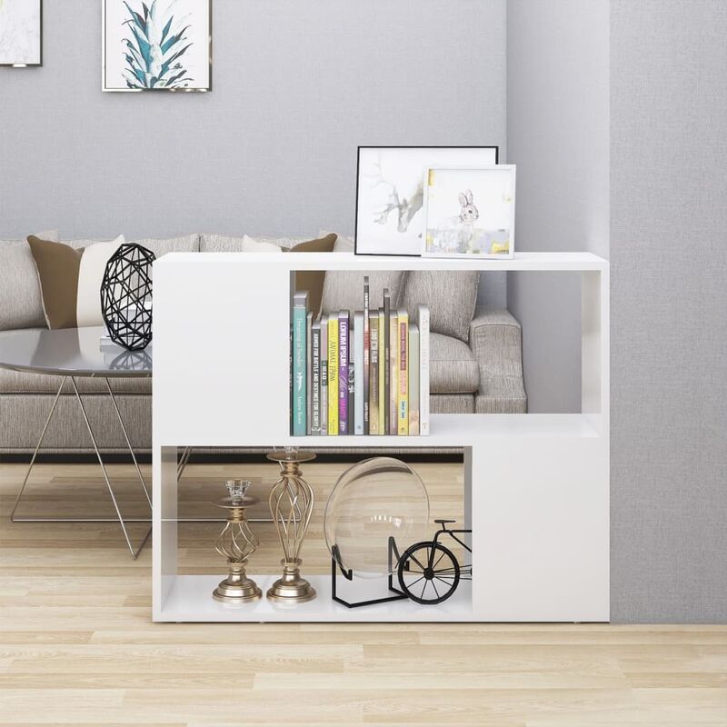 

Mueble para TV de aglomerado blanco brillante 80x24x63 cm