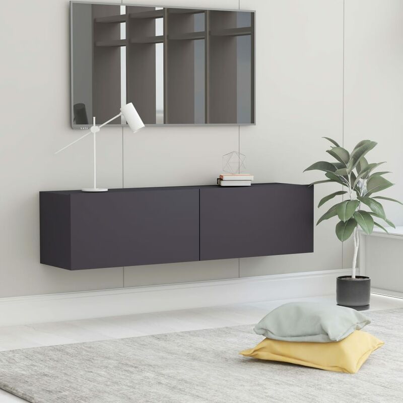 

Mueble para TV de aglomerado gris 120x30x30 cm