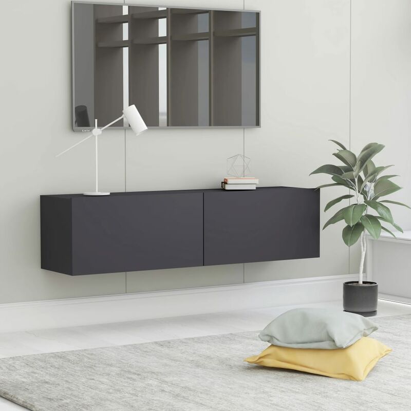 

Mueble para TV de aglomerado gris 120x30x30 cm - Gris