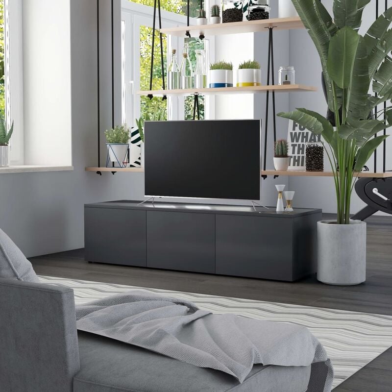 

Happyshopping - Mueble para TV de aglomerado gris 120x34x30 cm