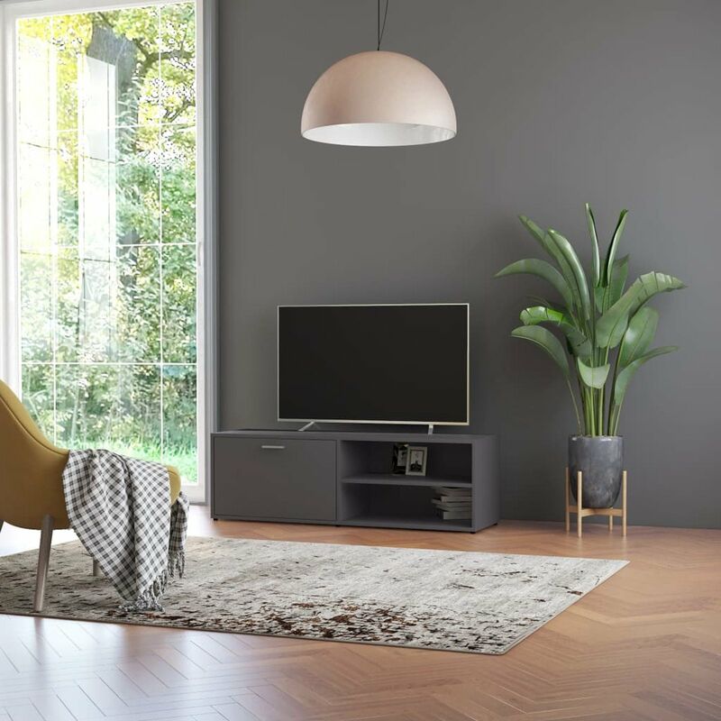 

Mueble para TV de aglomerado gris 120x34x37 cm