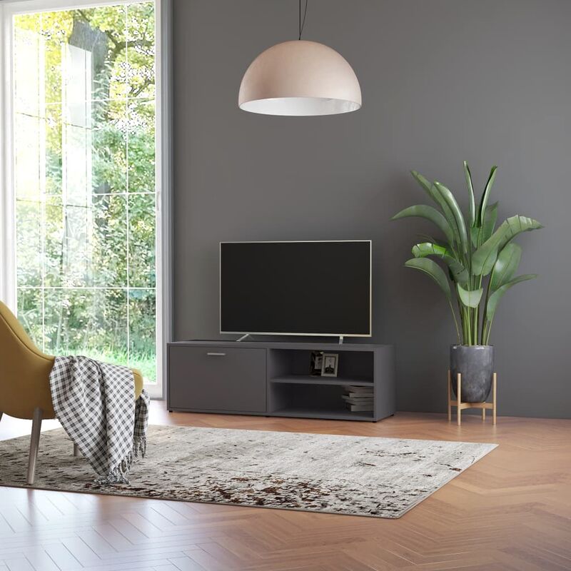 

Mueble para TV de aglomerado gris 120x34x37 cm