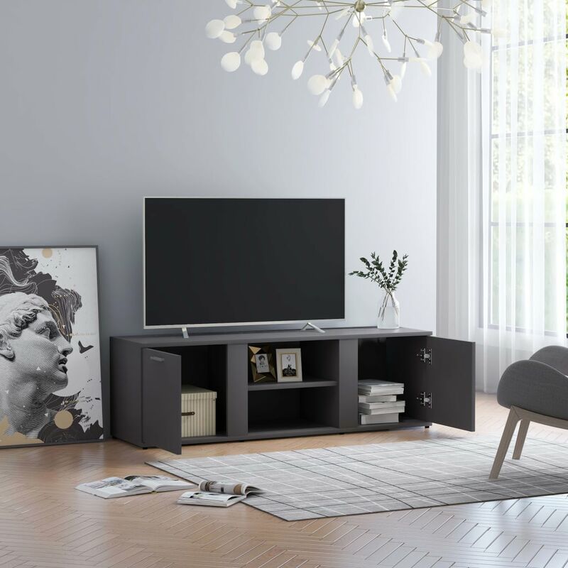 

Mueble para TV de aglomerado gris 120x34x37 cm - Gris