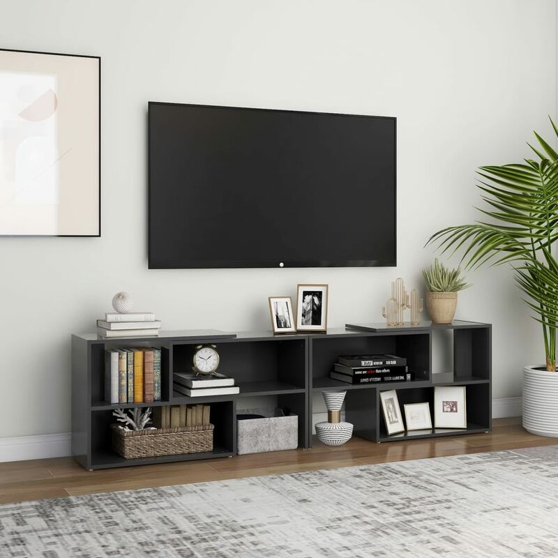 

Mueble para TV de aglomerado gris 149x30x52 cm
