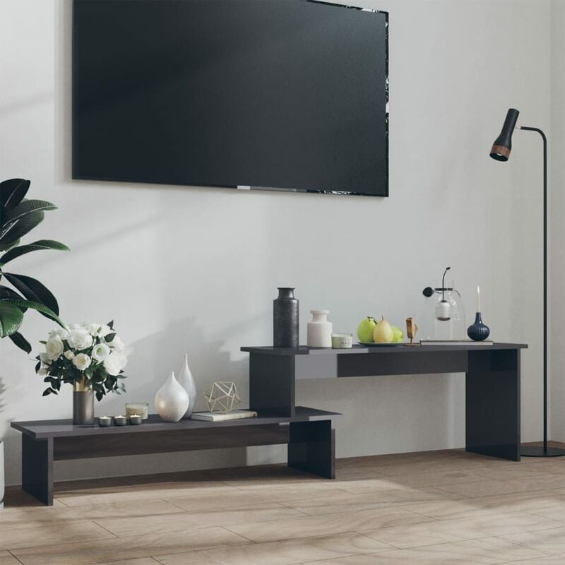 

Mueble para TV de aglomerado gris brillante 180x30x43 cm
