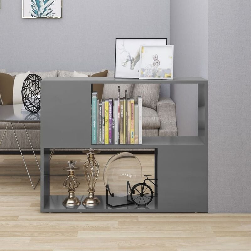 

Mueble para TV de aglomerado gris brillante 80x24x63 cm