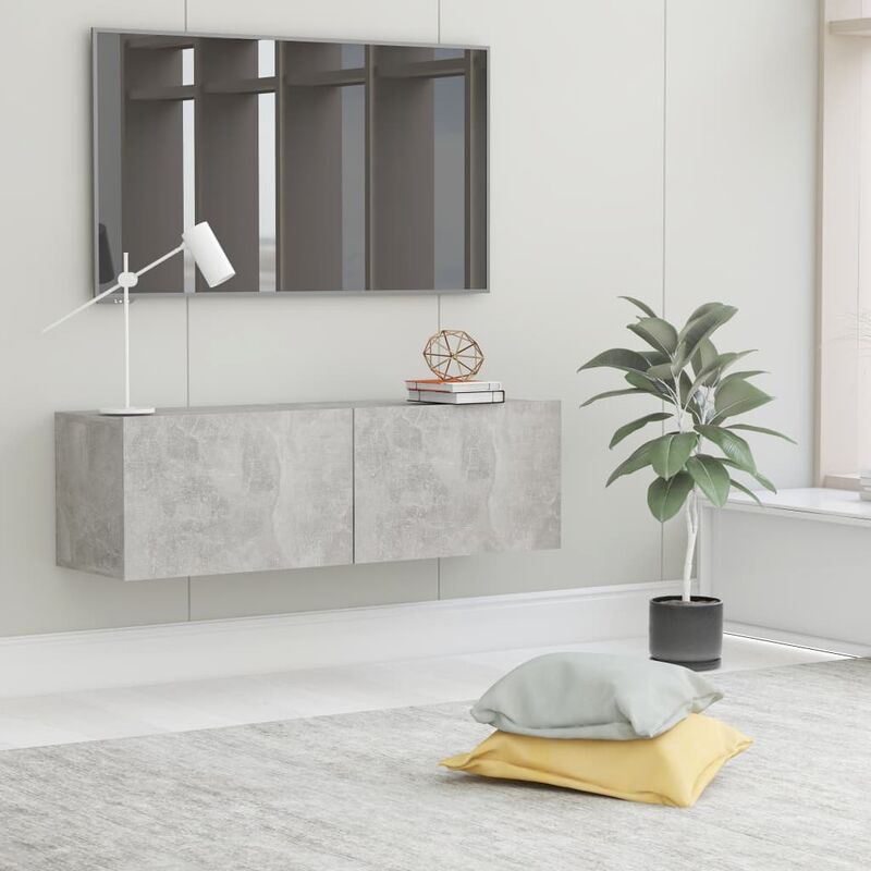 

Mueble para TV de aglomerado gris hormigón 100x30x30 cm