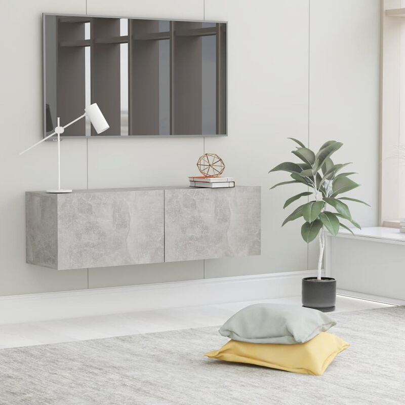 

Mueble para TV de aglomerado gris hormigon 100x30x30 cm