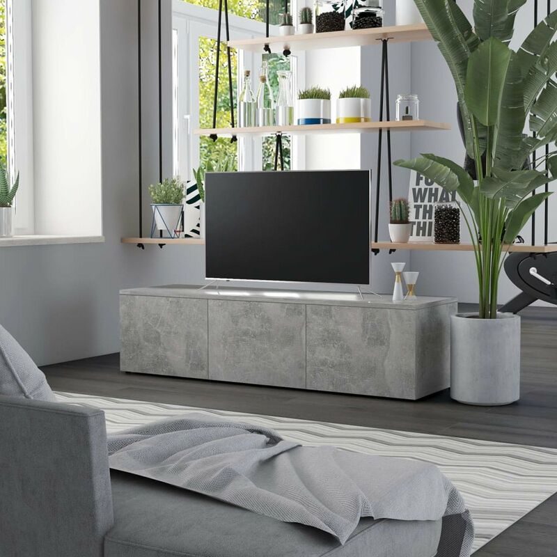 

Mueble para TV de aglomerado gris hormigon 120x34x30 cm