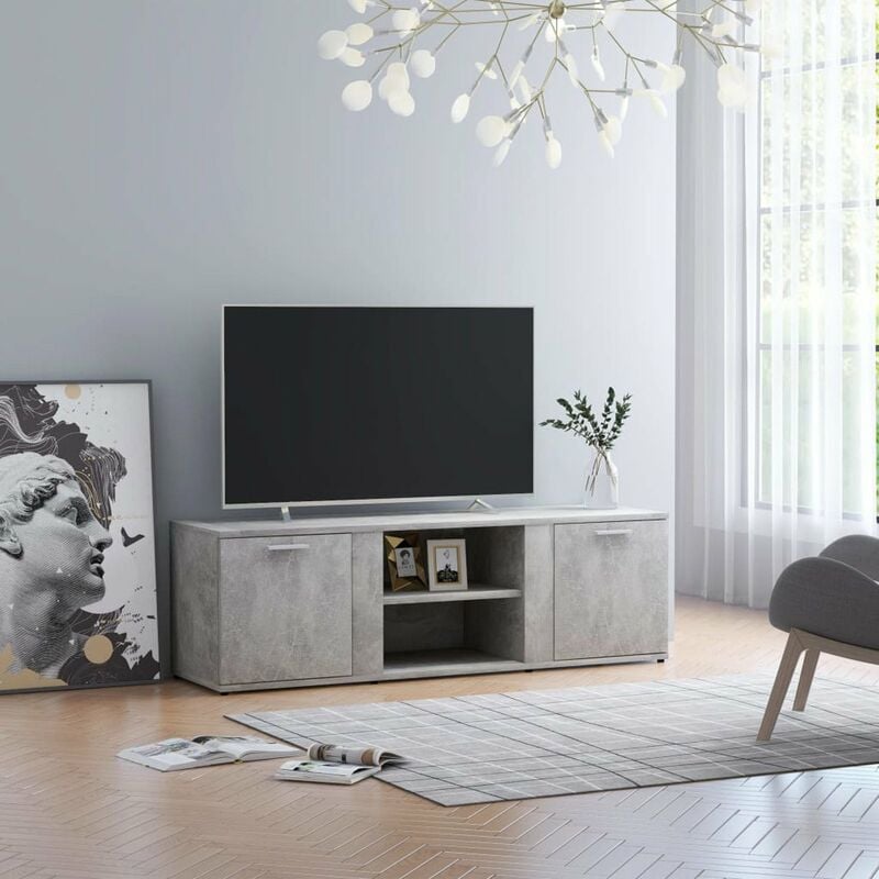 

Happyshopping - Mueble para TV de aglomerado gris hormigon 120x34x37 cm