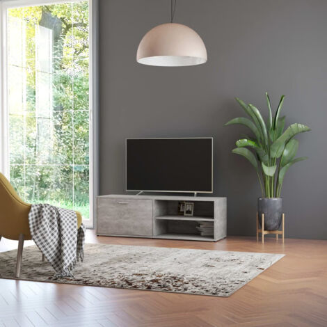 Mueble para TV de aglomerado gris hormigón 120x34x37 cm