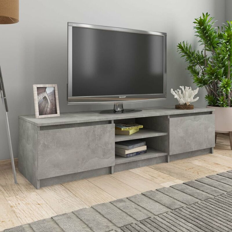 

Mueble para TV de aglomerado gris hormigon 140x40x35,5 cm