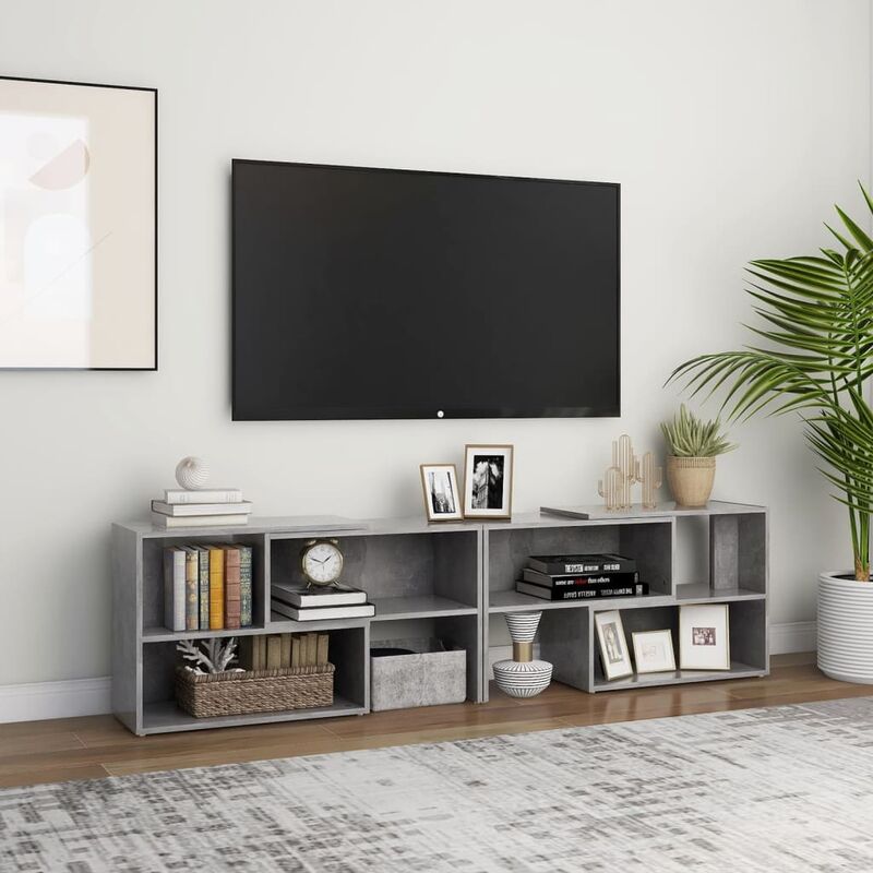 

Mueble para TV de aglomerado gris hormigón 149x30x52 cm