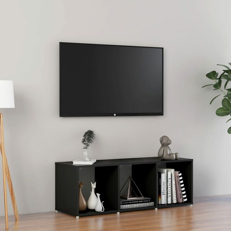 

Mueble para TV de aglomerado negro 107x35x37 cm
