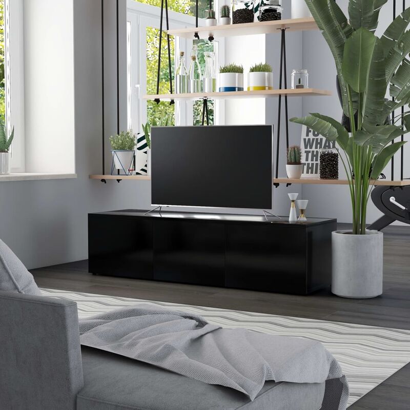 

Mueble para TV de aglomerado negro 120x34x30 cm - Negro