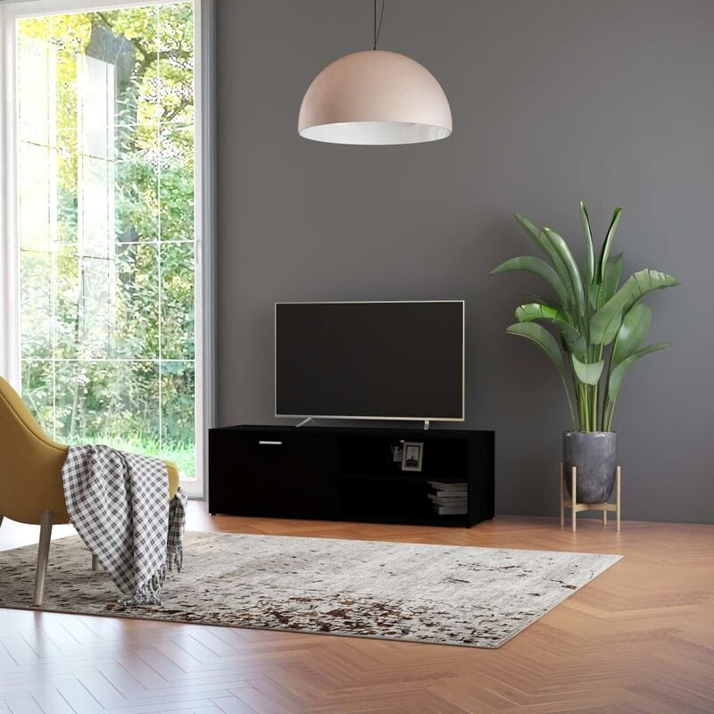 

Mueble para TV de aglomerado negro 120x34x37 cm