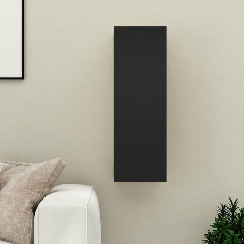 

Mueble para TV de aglomerado negro 30,5x30x90 cm