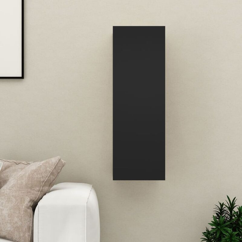 

Mueble para TV de aglomerado negro 30,5x30x90 cm