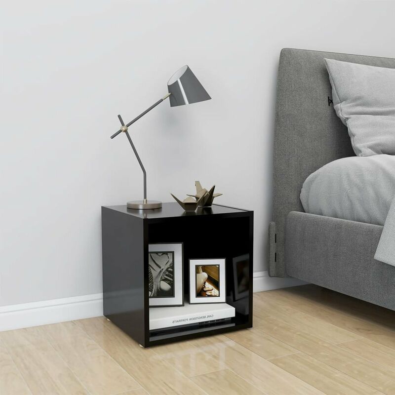 

Mueble para TV de aglomerado negro 37x35x37 cm