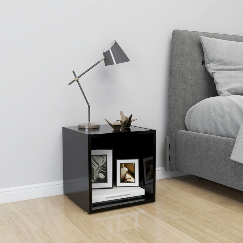

Mueble para TV de aglomerado negro 37x35x37 cm