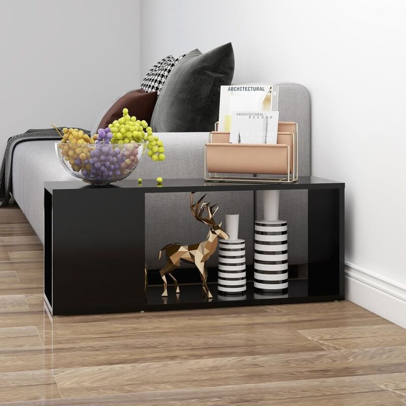 

Mueble para TV de aglomerado negro 80x24x32 cm