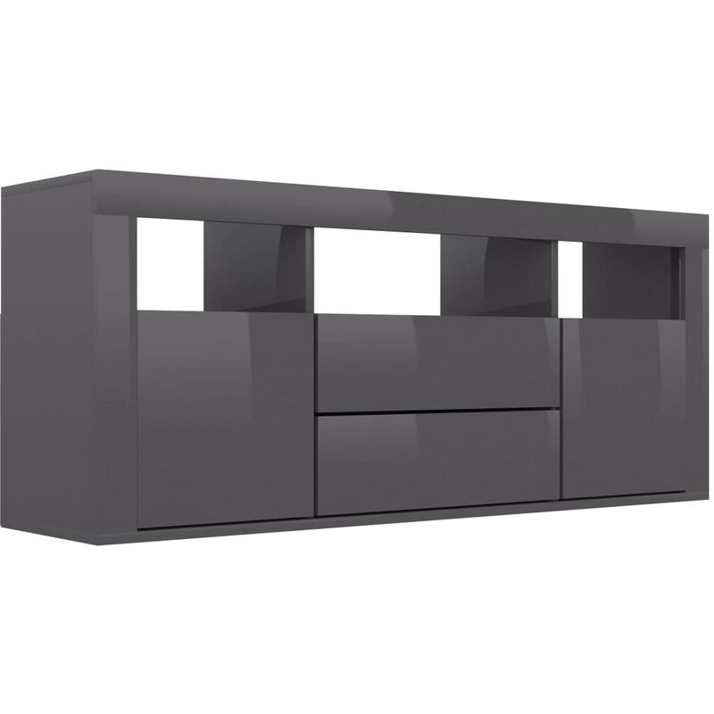 

vidaXL Mueble para TV Aglomerado 120x30x50 cm Gris Brillante - Gris