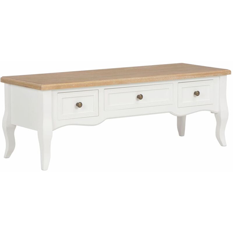 

Mueble para TV de madera blanco 100x35x35 cm
