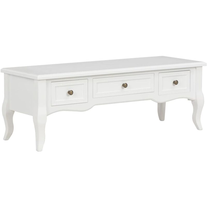 

Mueble para TV de madera blanco 100x35x35 cm - Blanco