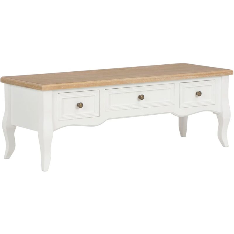 

Mueble para TV de madera blanco 100x35x35 cm - Blanco