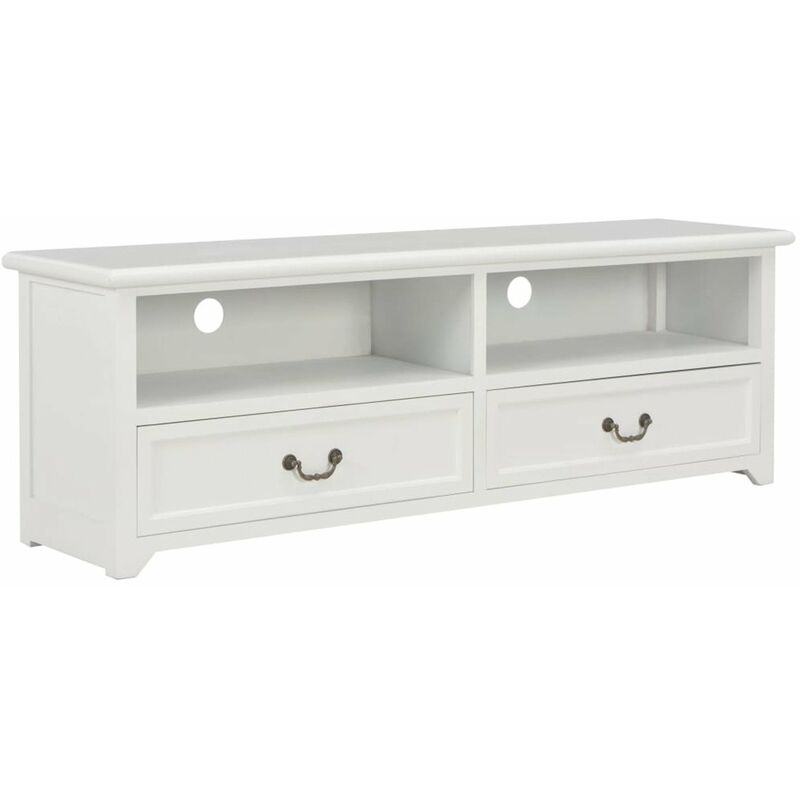 

Mueble para TV de madera blanco 120x30x40 cm