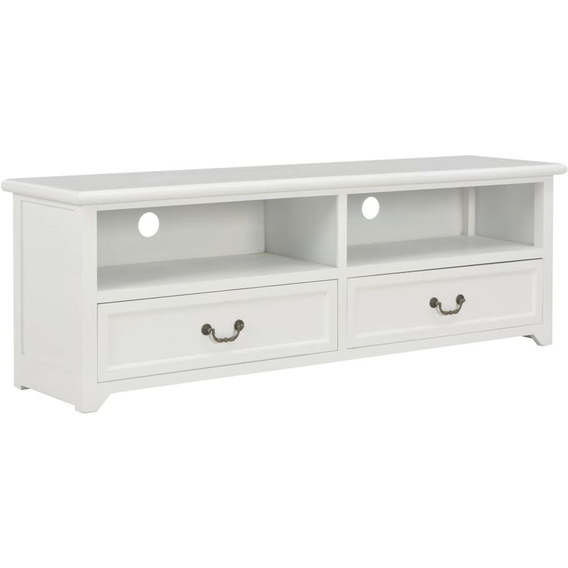 

Mueble para TV de madera blanco 120x30x40 cm