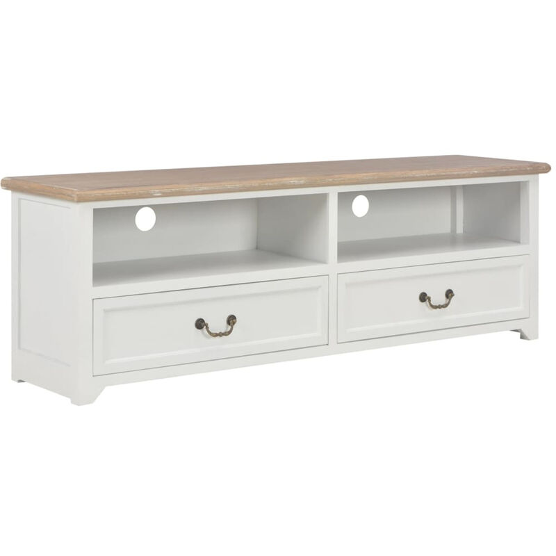 

Mueble para TV de madera blanco 120x30x40 cm